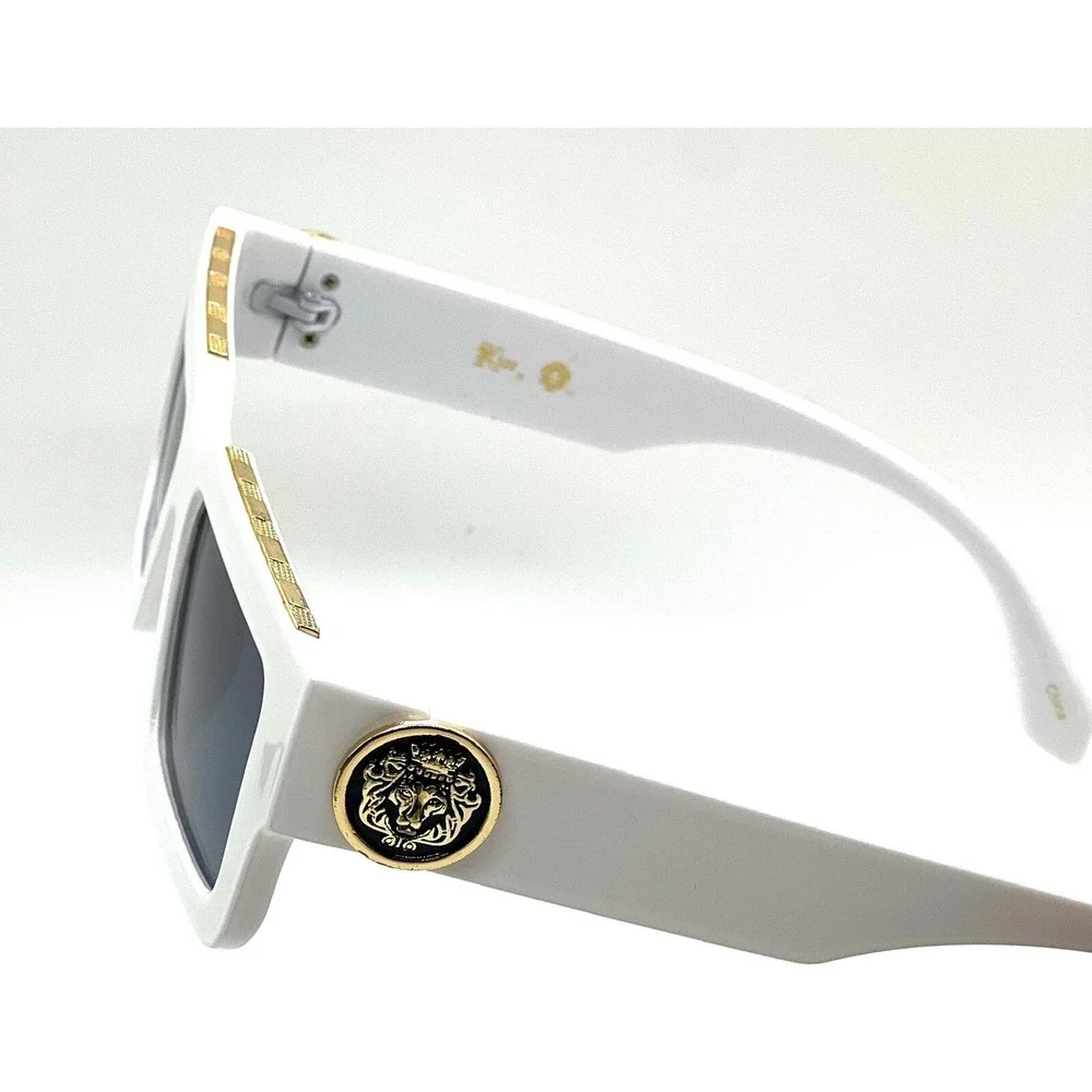 Hip Hop Sunglasses White Thick Frame Square Black Lens Party Beach Street Lentes